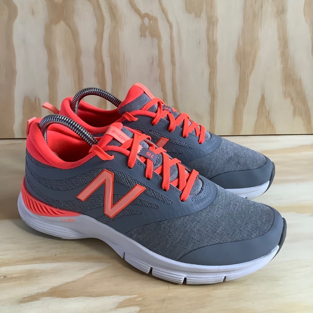 New Balance 715 v2 Grey Neon Orange Training Shoes WX715GM2 Womens 9